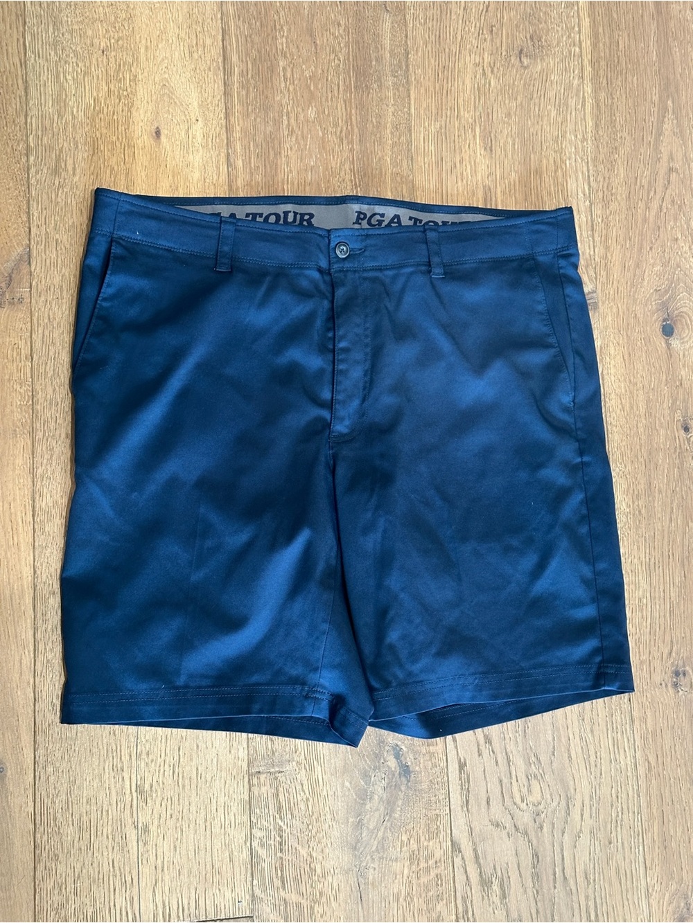 PGA TOUR Navy Performance Flat-Front Golf Shorts